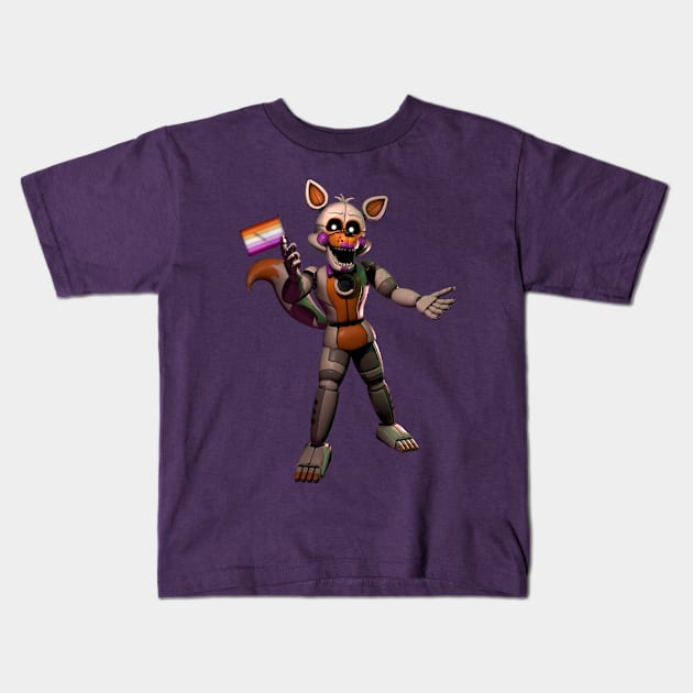 Lolbit Lesbian Flag Pride - FNAF Kids T-Shirt by Toribit